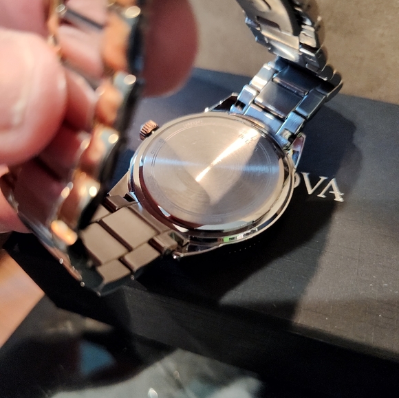 Bulova Women's Quartz Swarovski Crystal Two-Tone 38mm Watch 98N100 - Picture 5 of 5